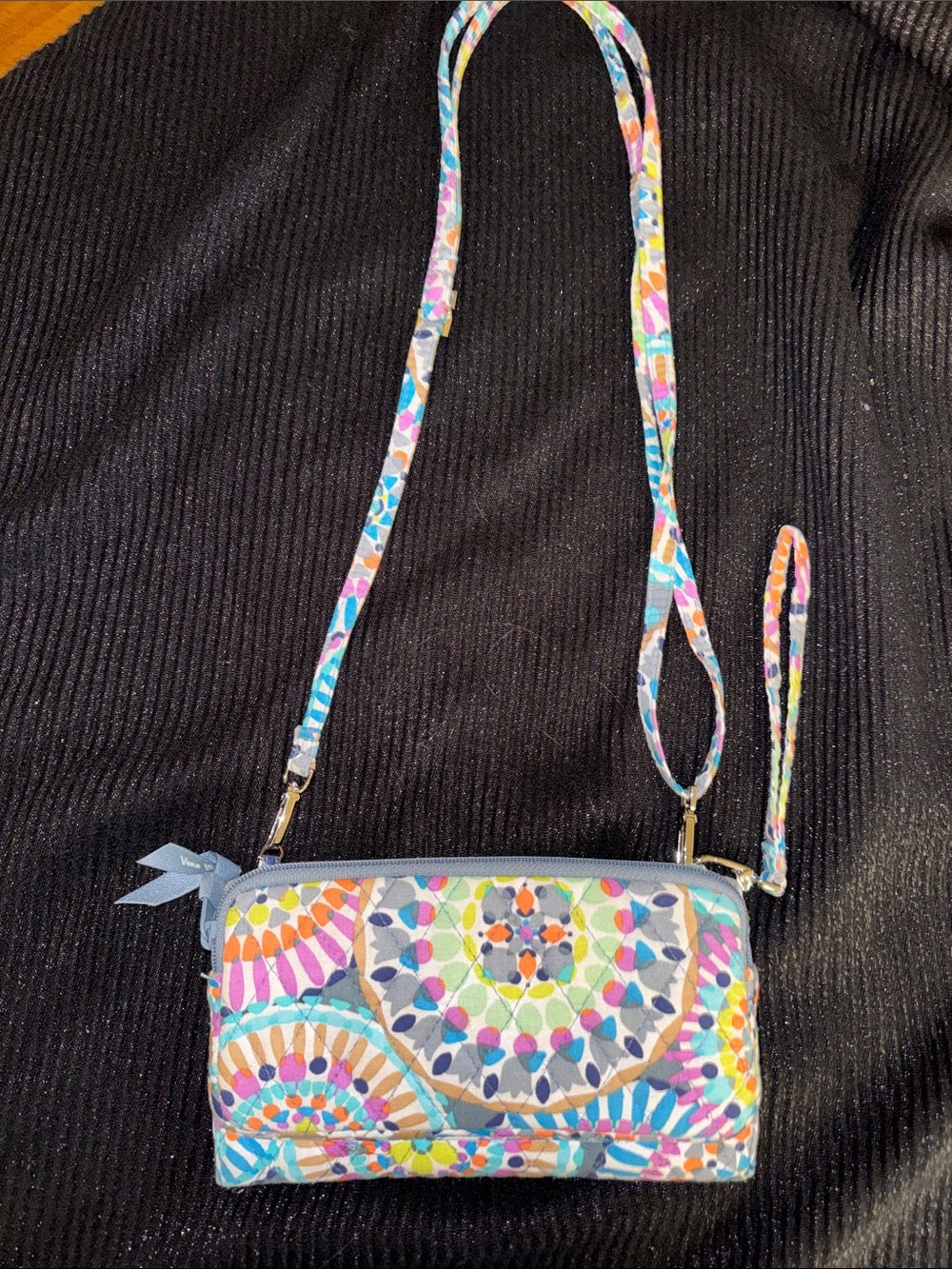 Vera Bradley Mosaic Multicolor Crossbody Wristlet RFID
